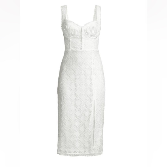 NWT ASTR THE LABEL White Lace Sheath Dress Medium - Picture 3 of 13